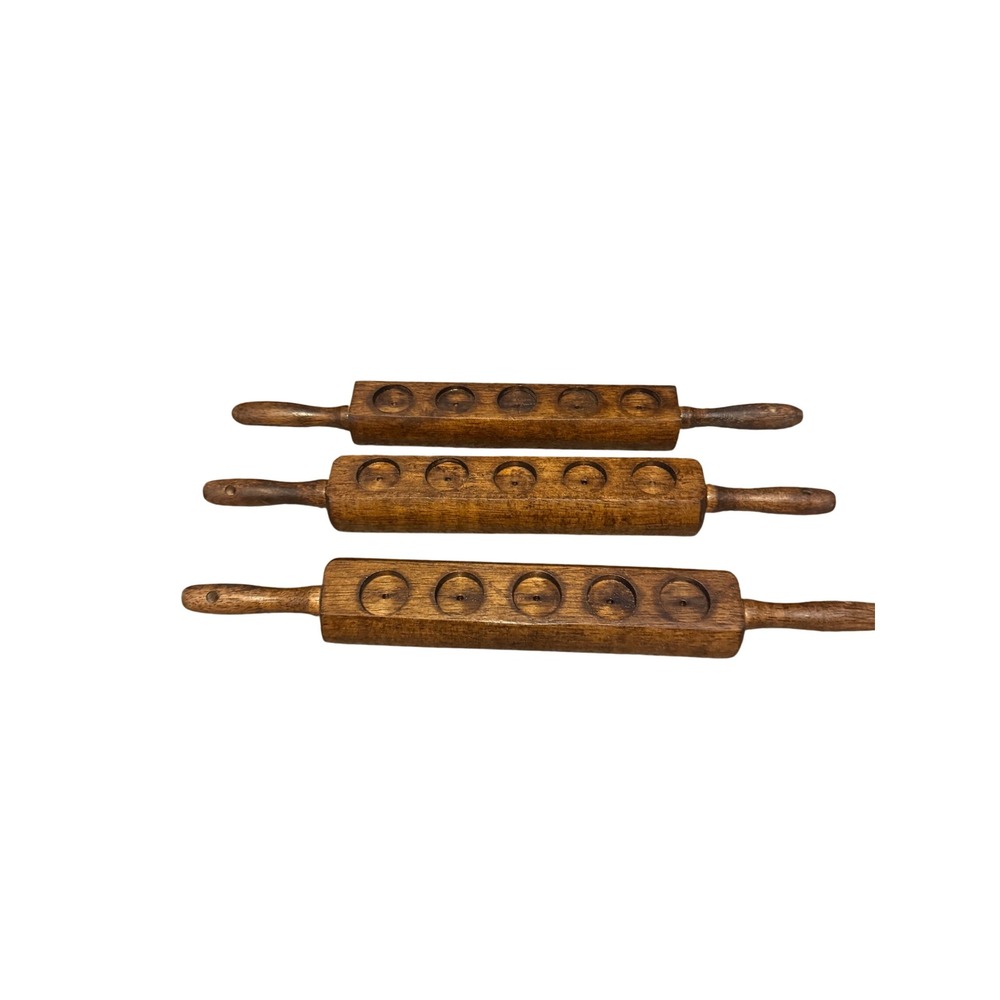 Vintage Wooden Square Rolling Pin Set of 3 Rectangular Wood Rustic Votive Candle